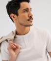 Tee-shirt manches courtes col tunisien homme